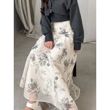 花柄バックレースアップフレアスカート | MERCURYDUO | 詳細画像1 