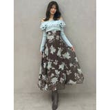 花柄バックレースアップフレアスカート | MERCURYDUO | 詳細画像11 