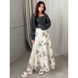 花柄バックレースアップフレアスカート | MERCURYDUO | 詳細画像21 