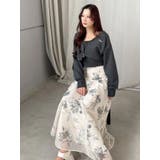 花柄バックレースアップフレアスカート | MERCURYDUO | 詳細画像24 