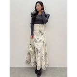 花柄バックレースアップフレアスカート | MERCURYDUO | 詳細画像6 