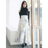 ミントグリーン | 花柄バックレースアップフレアスカート | MERCURYDUO