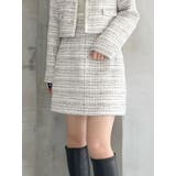 オフホワイト | ツイード台形ミニスカート | MERCURYDUO