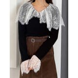 ブラック | スカラレース襟ニット | MERCURYDUO