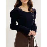 サイドビジューボタンパフスリーブニット | MERCURYDUO | 詳細画像11 