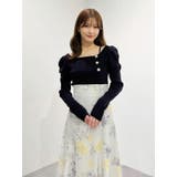 サイドビジューボタンパフスリーブニット | MERCURYDUO | 詳細画像15 