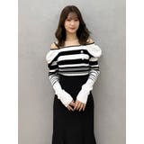 サイドビジューボタンパフスリーブニット | MERCURYDUO | 詳細画像6 