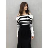 サイドビジューボタンパフスリーブニット | MERCURYDUO | 詳細画像8 