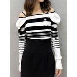 ミックス | サイドビジューボタンパフスリーブニット | MERCURYDUO