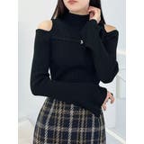 ブラック | ショルダースリットナローストラップニット | MERCURYDUO