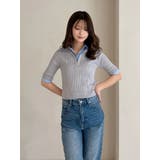 シャツレイヤードライクハーフスリーブニット | MERCURYDUO | 詳細画像10 