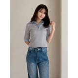 シャツレイヤードライクハーフスリーブニット | MERCURYDUO | 詳細画像9 