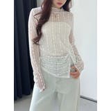 オフホワイト | カットレースアシメトップス | MERCURYDUO