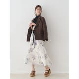 花柄ドッキングハーフスリーブワンピース | MERCURYDUO | 詳細画像14