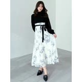 花柄ドッキングハーフスリーブワンピース | MERCURYDUO | 詳細画像17