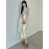 花柄ドッキングハーフスリーブワンピース | MERCURYDUO | 詳細画像21