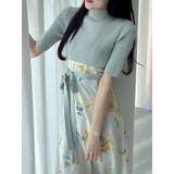 花柄ドッキングハーフスリーブワンピース | MERCURYDUO | 詳細画像24