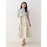 花柄ドッキングハーフスリーブワンピース | MERCURYDUO | 詳細画像3