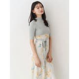 花柄ドッキングハーフスリーブワンピース | MERCURYDUO | 詳細画像6