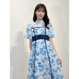 シャイニープリントレースブロッキングワンピース | MERCURYDUO | 詳細画像13 