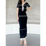 ブラック | クロシェ風ニットセットアップ | MERCURYDUO