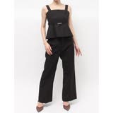 ブラック | ペプラムビスチェパンツセットアップ | MERCURYDUO