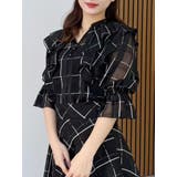 ブラック | 【セットアップ着用可】ラッフルシャツブラウス | MERCURYDUO