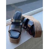 ブラウン | クリアベルトウェッジサンダル | MERCURYDUO