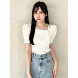 サイドビジューボタンショートパフスリーブニット | MERCURYDUO | 詳細画像13
