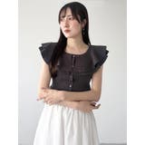 編み変化ノースリーブラッフルコンパクトニット | MERCURYDUO | 詳細画像8