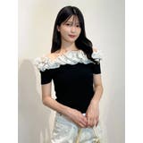 ミックス | 2WAY異素材ランダムラッフルショートスリーブニット | MERCURYDUO