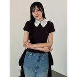 レース襟ハーフスリーブニット | MERCURYDUO | 詳細画像16