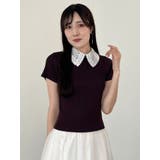 レース襟ハーフスリーブニット | MERCURYDUO | 詳細画像21