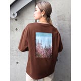 ブラウン | フラワーフォトプリントTシャツ | MURUA