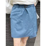 ブルー | アシメラップミニスカート | MURUA