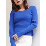 ブルー | ショートペプラムニット | MURUA