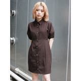 ブラウン | ランタンスリーブミニワンピース | MURUA