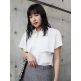 ホワイト | レイヤードクロップドシャツ | MURUA