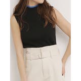 ブラック | ラインノースリーブニット | MURUA