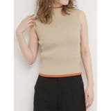 ベージュ | ラインノースリーブニット | MURUA