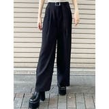 ブラック | ハイウエストタックワイドパンツ | MURUA