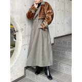 カーキ | フェイクファーベルテットロングコート | MURUA