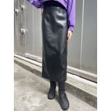 ブラック | マルチウェイナローフェイクレザースカート | MURUA