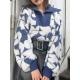 ブルー | フロントZIPフェザーニット | MURUA