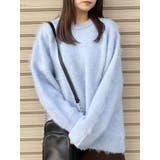 アイスブルー | ジオメ柄シャギーニット | MURUA