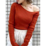 オレンジ | スリットスリーブワンショルニット | MURUA