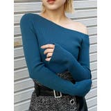 ブルー | スリットスリーブワンショルニット | MURUA