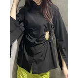 ブラック | サイドホールギャザーシャツ【WEB限定】【ブラウス】 | MURUA