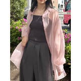 ピンク | シアーシャイニーボリュームスリーブシャツ | MURUA