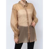 キャメル | シアーシャイニーボリュームスリーブシャツ | MURUA